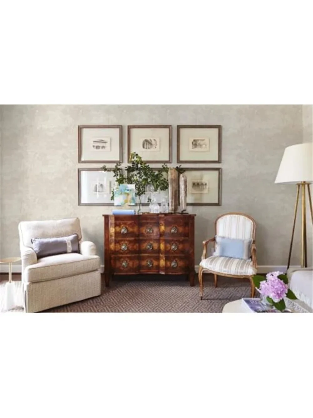 Peel and Stick Wallpaper Beige Neutral Vintage Forest Animals Floral Wallpaper